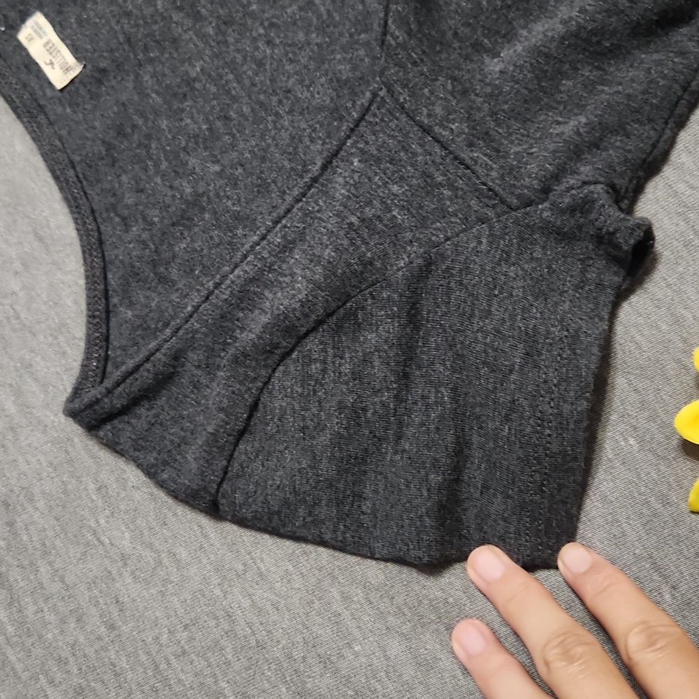 Y2K Hollister Gray Knit Casual Fit & Flare A-Line Skater Summer Fall Mini Dress - Picture 8 of 10